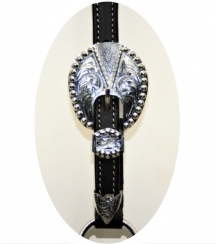 "EE Tack" Premium Show Halfter - SILBER - mit Führleine - DUNKELBRAUN - COB Size