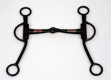 Shanked Snaffle Bit - Black Steel - 5 '' oder 5,5 ''Breit
