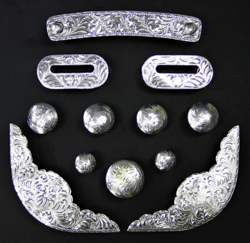 12 Piece Silver Saddle Set - #883