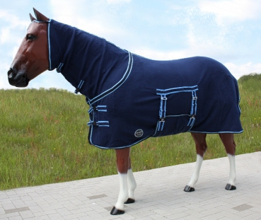 TOP SCORE Abschwitzdecke - Halsteil & Bauchlatz - BLAU - 76" bis 80"