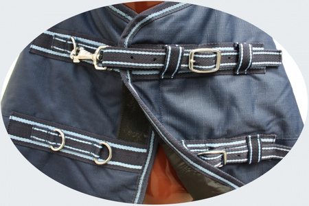 TOUGH HORSE - Regen Winterdecke - HALF NECK - 100gr. - 1200D - NAVY - 76´´ (135cm) & 78´´ (145cm)