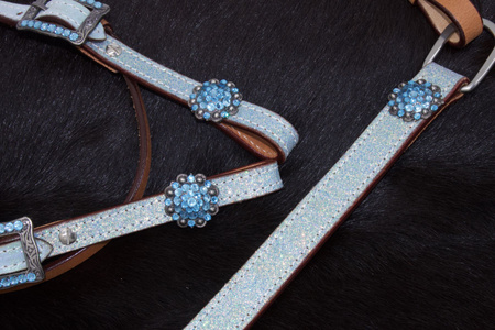 Brokatowy zestaw LpTrick ogłowie + napierśnik w rozmiarze pony