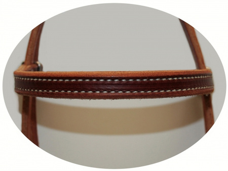 "BCL" Kopfstück Stirnband - Harness Leather - Stitched - Edelstahl Schnallen