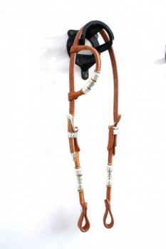 EE Tack KS - HERM. OAK LEATHER - W-131 - Silver Buckle & Roller - Einohr