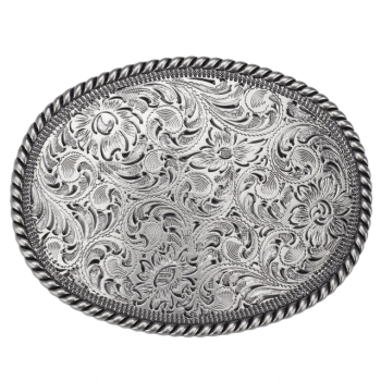 "AE" Belt Buckle - Oval - Barbwire