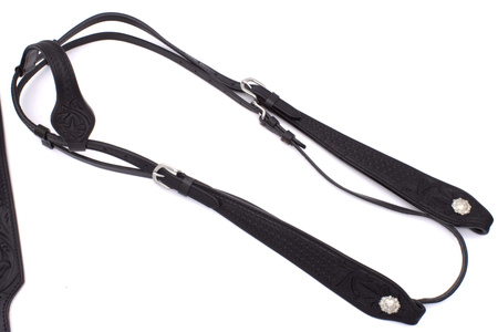 zestaw lptrick bridle + napierśnik dla konia zimnokrwistego / całe czarne