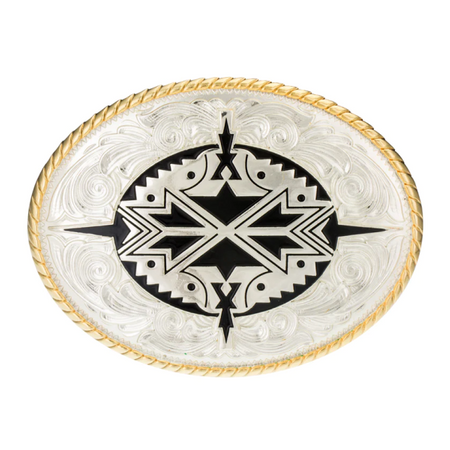 "ILC" Belt Buckle - Two Tone Southwest - 70913-03