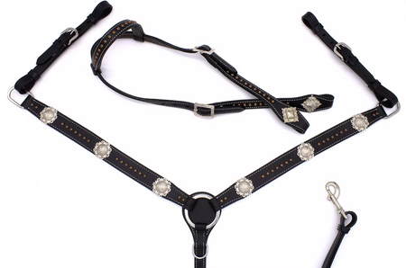 zestaw lptrick bridle + napierśnik / black