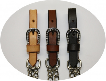 EE Tack Kinnketten - Show - Stones on Buckle & Chain - 3 Farben