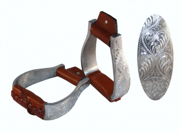 EE Tack Steigbügel Alu - graviert - gepolsterter Tritt