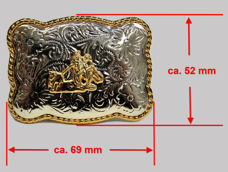 "ILC" Belt Buckle - Cowboy Rectangle - 70697-11