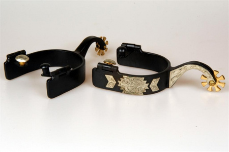 BS / GS Sporen - Black Steel mit German Silver