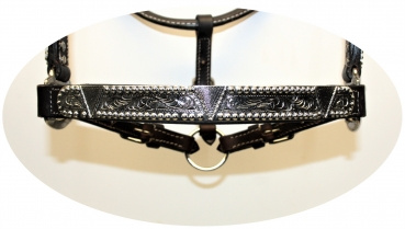 "EE Tack" Premium Show Halfter - SILBER - mit Führleine - DUNKELBRAUN - COB Size