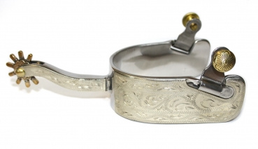 "KS" SS Engraved Cutting Spurs (35044M)