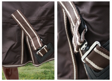 "TOUGH HORSE" - Regendecke - HALF NECK - MIT Unterdecke (300gr.) - 1680D - BRAUN - 74" bis 78"