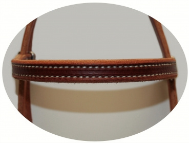 "BCL" Kopfstück Stirnband - Harness Leather - Stitched - Edelstahl Schnallen