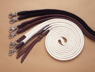 Cotton Braided Split Reins - Snap´s - BRAUN