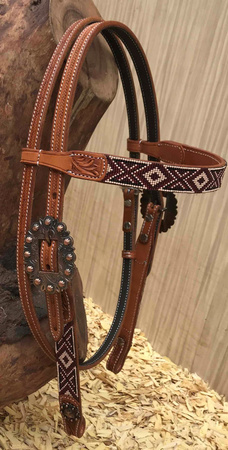 Ogłowie AZTEC BEADS Full / XL