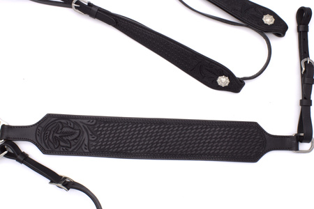 zestaw lptrick bridle + napierśnik dla konia zimnokrwistego / całe czarne