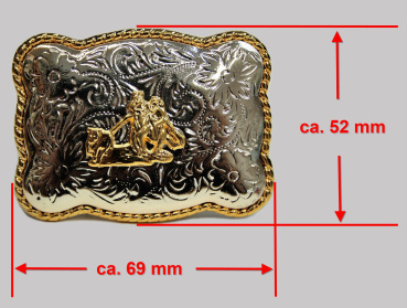 "ILC" Belt Buckle - Cowboy Rectangle - 70697-11