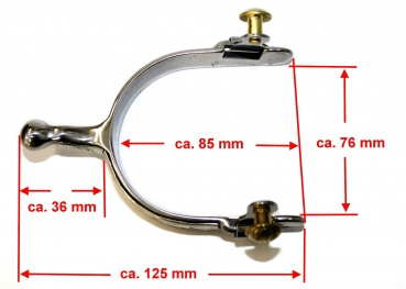 "KS" SS Engraved Ball Short End Spurs (35054)