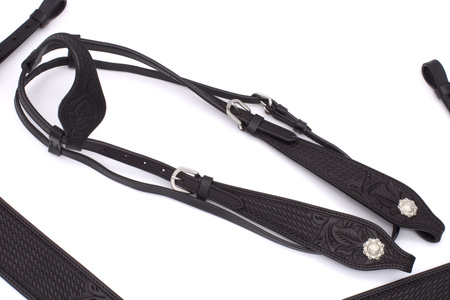 zestaw lptrick bridle + napierśnik / całe czarne