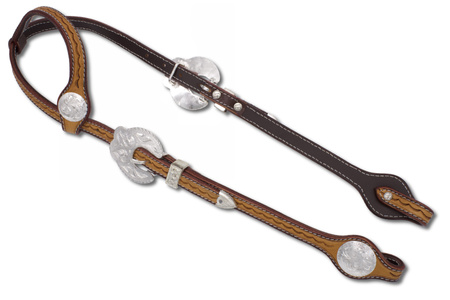 bridle na jedno ucho wykonane z argentyńskiej skóry w kolorze jasnobrownm