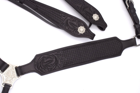 zestaw lptrick bridle + napierśnik / całe czarne