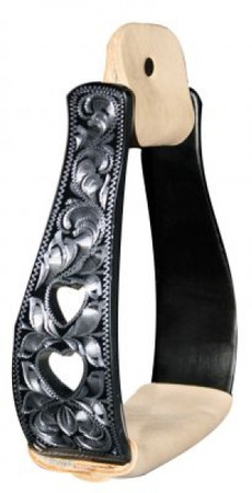 HYX Alu Steigbügel - Show - BLACK - Herzen - 221361KL