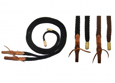 Poly Reins - FLAT BRAIDED - Lederenden - Braun oder Schwarz