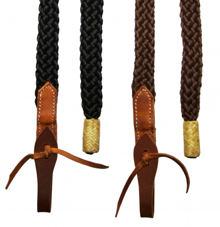 Poly Reins - FLAT BRAIDED - Lederenden - Braun oder Schwarz