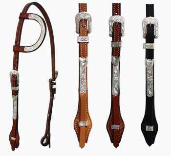 "EE Tack" Kopfstück - Silber -  EE Leather - Quick Change Silver Buckle - Einohr - 3 Farben