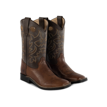 Kowbojki młodzieżowe POOL'S SQUARE TOE BROWN/CHOCO