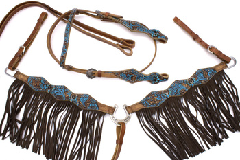 Zestaw LpTrick ogłowie + napierśnik / turkusowy