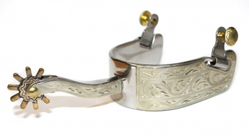 "KS" SS Engraved Cutting Spurs (35044M)