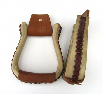 "EE Tack" Steigbügel - gepolsterte Trittfläche - Rawhide Covered - WR-508