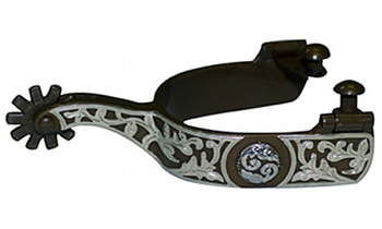 "FG Spur" - Antique with Floral Concho Overlay - #236121